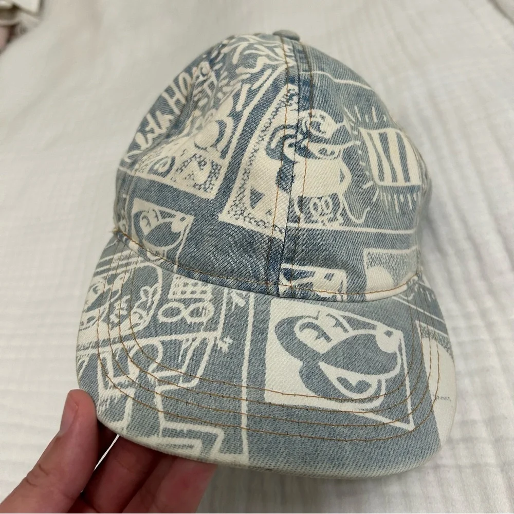 H&M Kieth Haring x Mickey Mouse Blue and White Denim Hat youth
